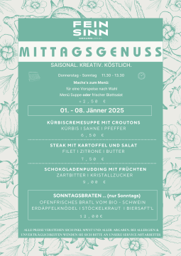 one - pager menü
